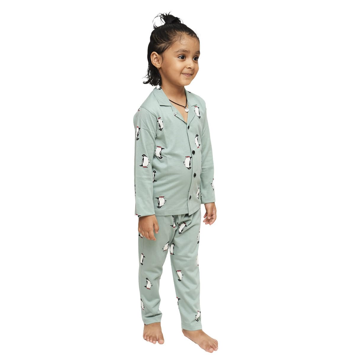 3BROS Pajama Set Kid's Pure Cotton Printed Full Sleeves Night Suit/Dress For Boys/Girls & Top Sleep Suit Combo Sky Blue Coloured 3-4 Years - Image 5 thumbnail