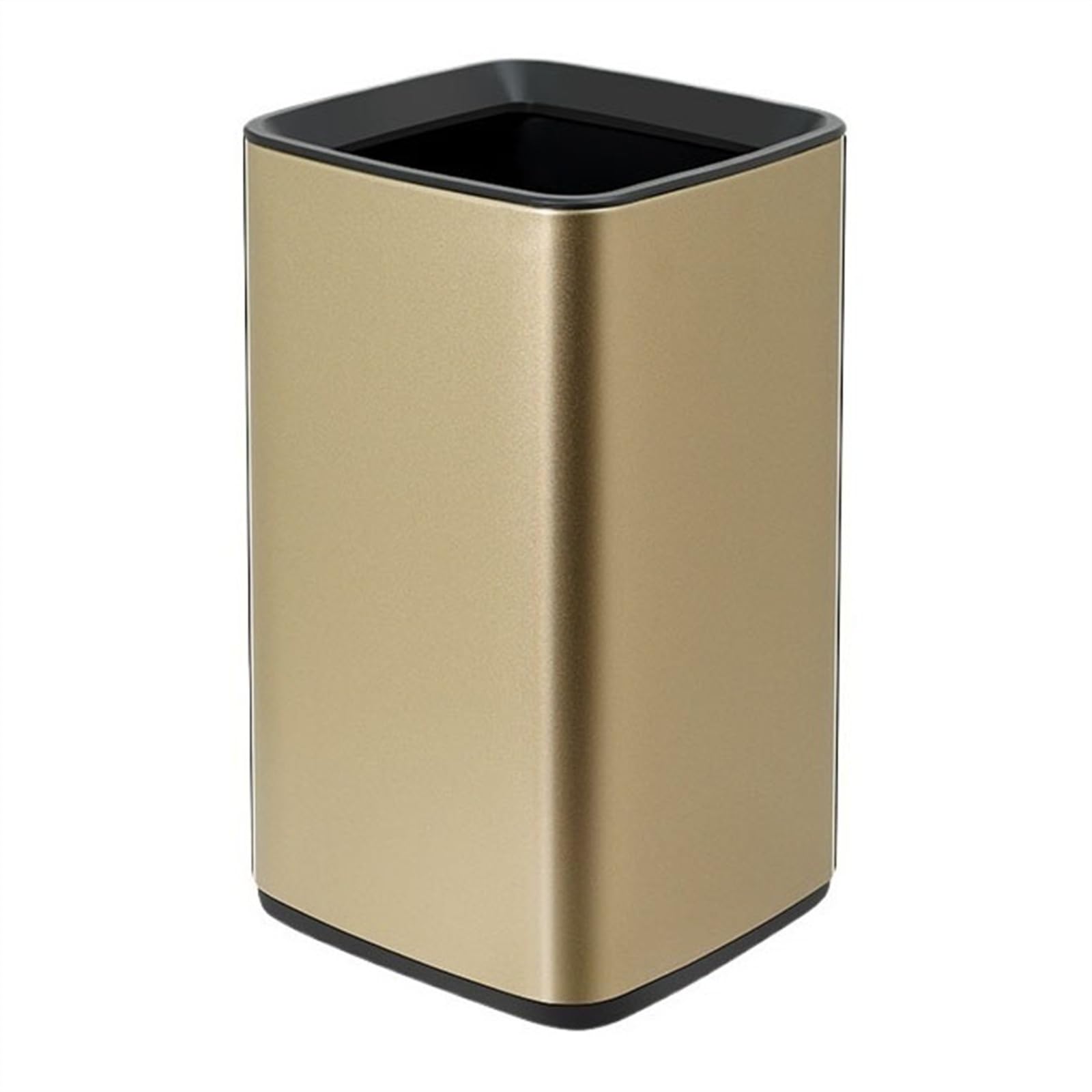 Cubo de basura cuadrado de 3.1 galones de metal con tapa abierta y cubo interior Bo