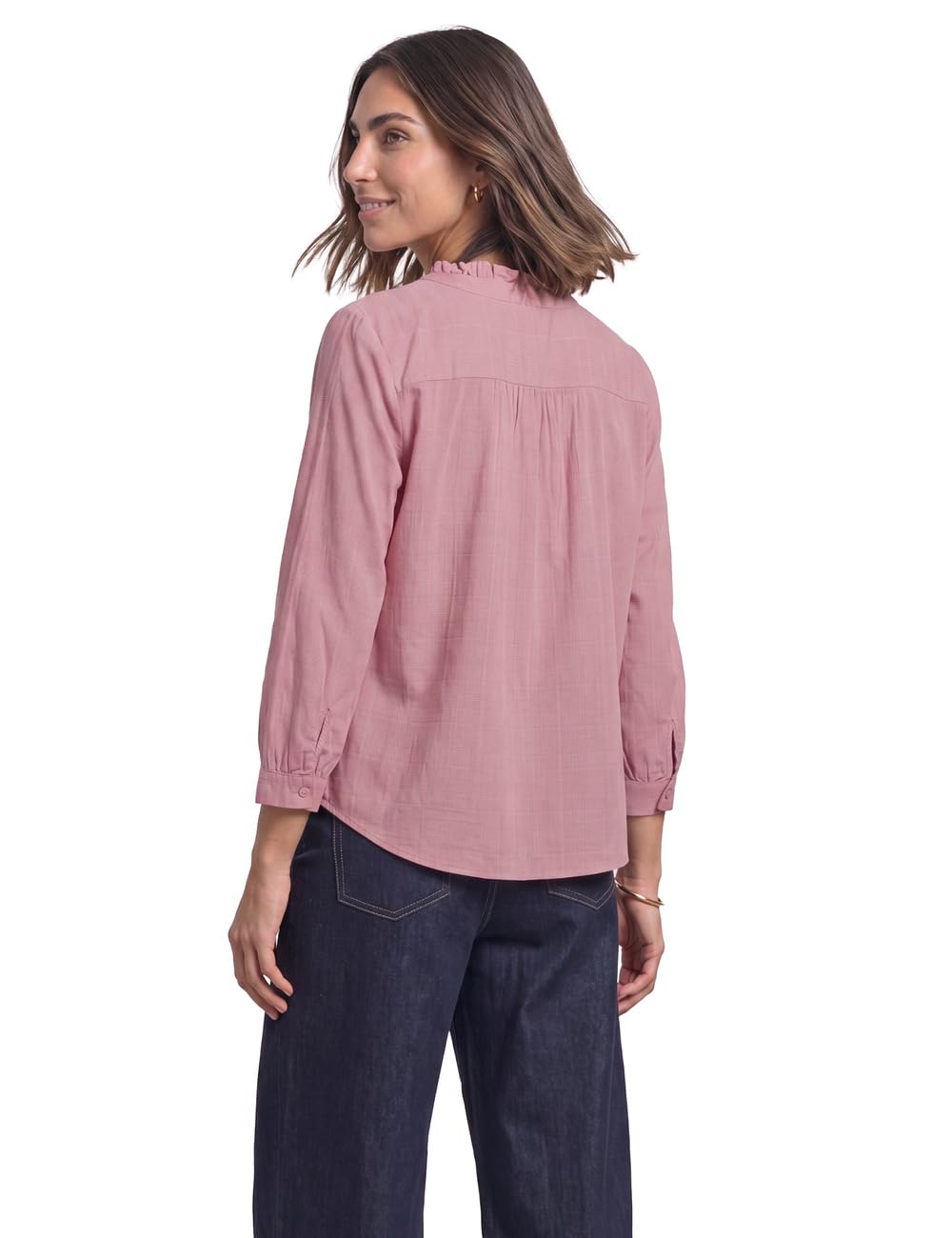 Street One Damen Langarm Cordbluse mit Rüschendetails