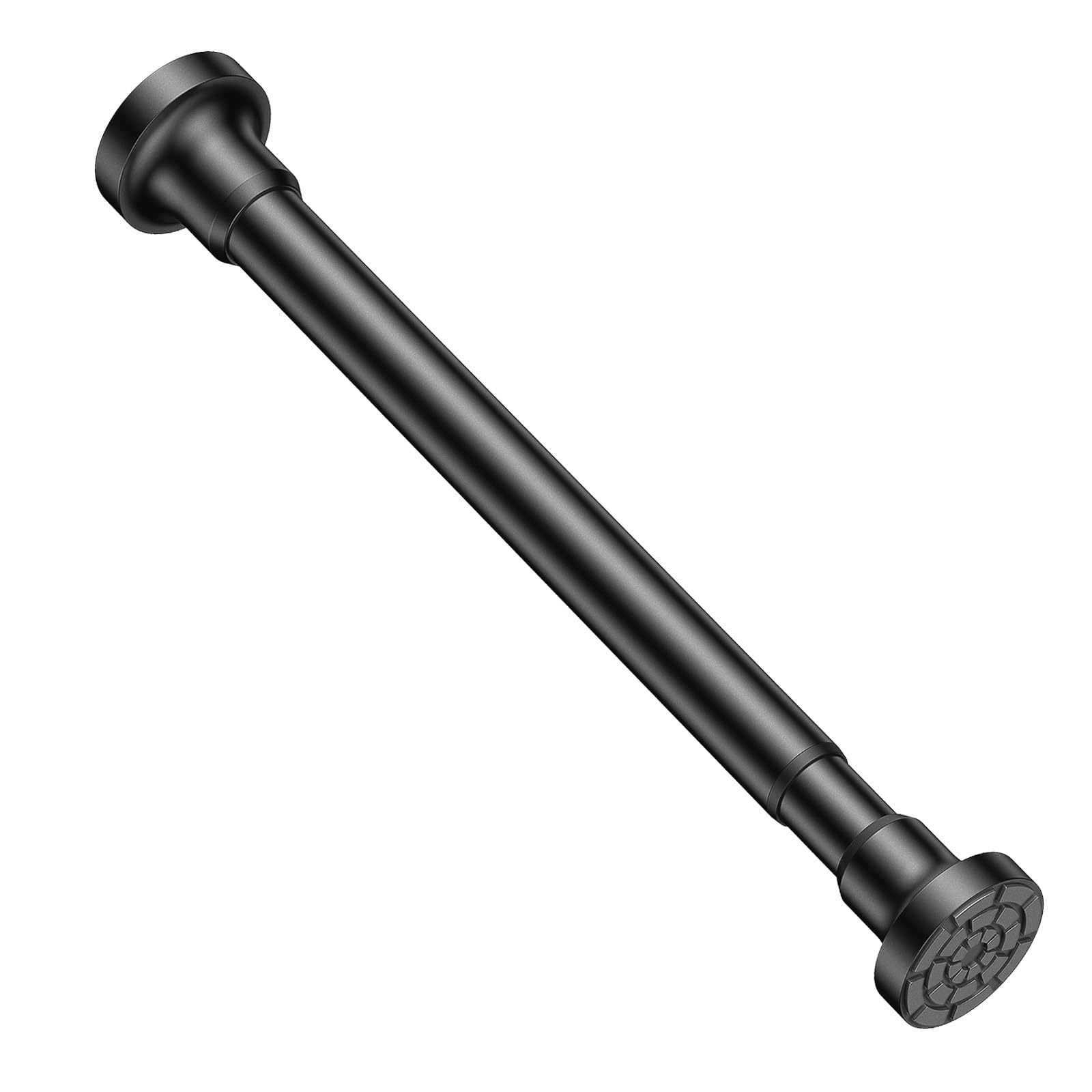Small Black Tension Rod Extendable 42-75cm Adjustable Tension Curtain Pole No Drill Tension Curtain Rod 7/8" Strong Spring Loaded Tension Poles Telescopic Net Curtain Rod ror Cupboards, Closet