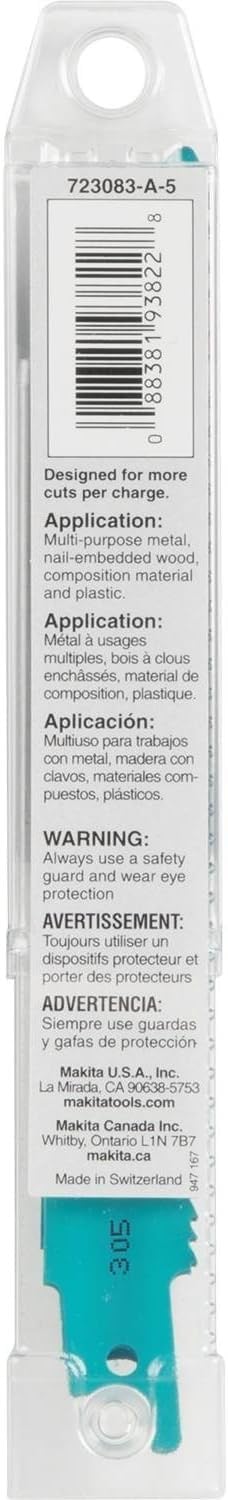 Makita 723083-a-5 (Prog. inalámbrico Recip hoja, 5 unidades