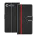 Produktbild COODIO Handyhülle für Sony Xperia XZ1 Handy Hülle, Sony Xperia XZ1 Hülle Leder Handytasche für Sony Xperia XZ1 Klapphülle Tasche, Schwarz/Rot