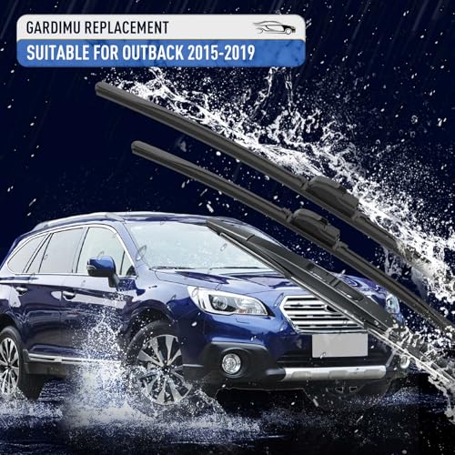 Image of Front and Rear Windshield Wipers for Subaru Outback 2015-2019 | Quiet and Streak-Free Front and Back Wiper Blades Assembly All-Season OEM Automotive Replacement Accessories