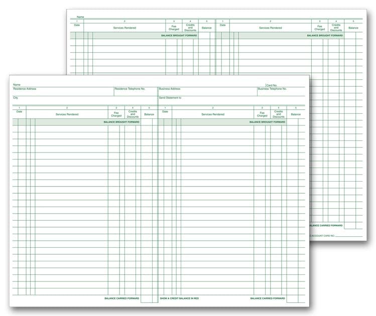 5Forms 20082.2 Patient Service & Account Records 11 x 8 1/2" Qty 250