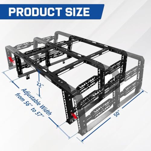 Image of 22 inch Truck Bed Rack with Off-Road Travel Kit for Jeep Gladiator Truck