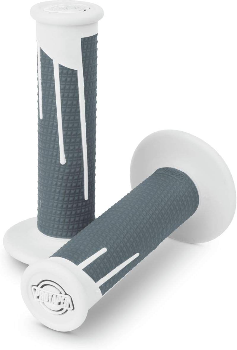 Pro Taper Clamp On Grips - Full Diamond (White/Dark Grey)