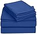 AmazonBasics Solid Lightweight Flannel Sheet Set - Queen, Cadet Blue