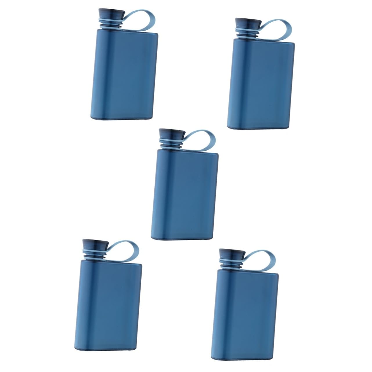 DECHOUS 5 Pezzi bollitore Piatto a5 Borraccia Sport Riutilizzabile Bottiglie Pieghevole Pianura Bottiglia per la conservazione dell'Acqua Bottiglia Trasparente pp Blue Riutilizzabile