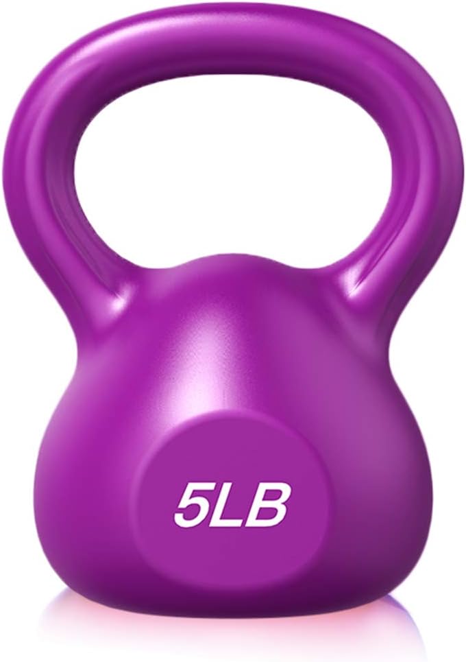 Weight Selection, Kettlebell for Women and Men Home Sports Equipment Slimming Fat Burning Gym Weightlifting Strength Workout (Purple 5 Lb)