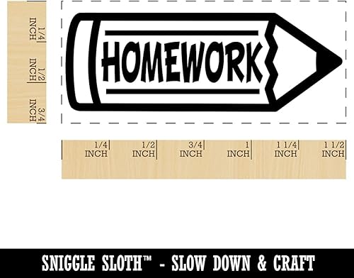 Miniatura 2 de Homework Pencil School Teacher - Sello de goma autoentintado para oficina de negocios 1-12 pulgadas pequeño tinta naranja