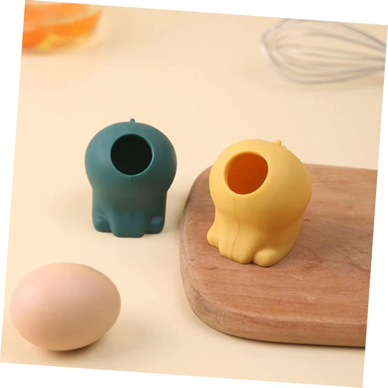 2pcs Silicone Egg Separator Adorable Cartoon Yolk Divider for Effortless Egg White Separation Easy to Use Kitchen Gadget for Baking and Cooking Food-grade Material Green