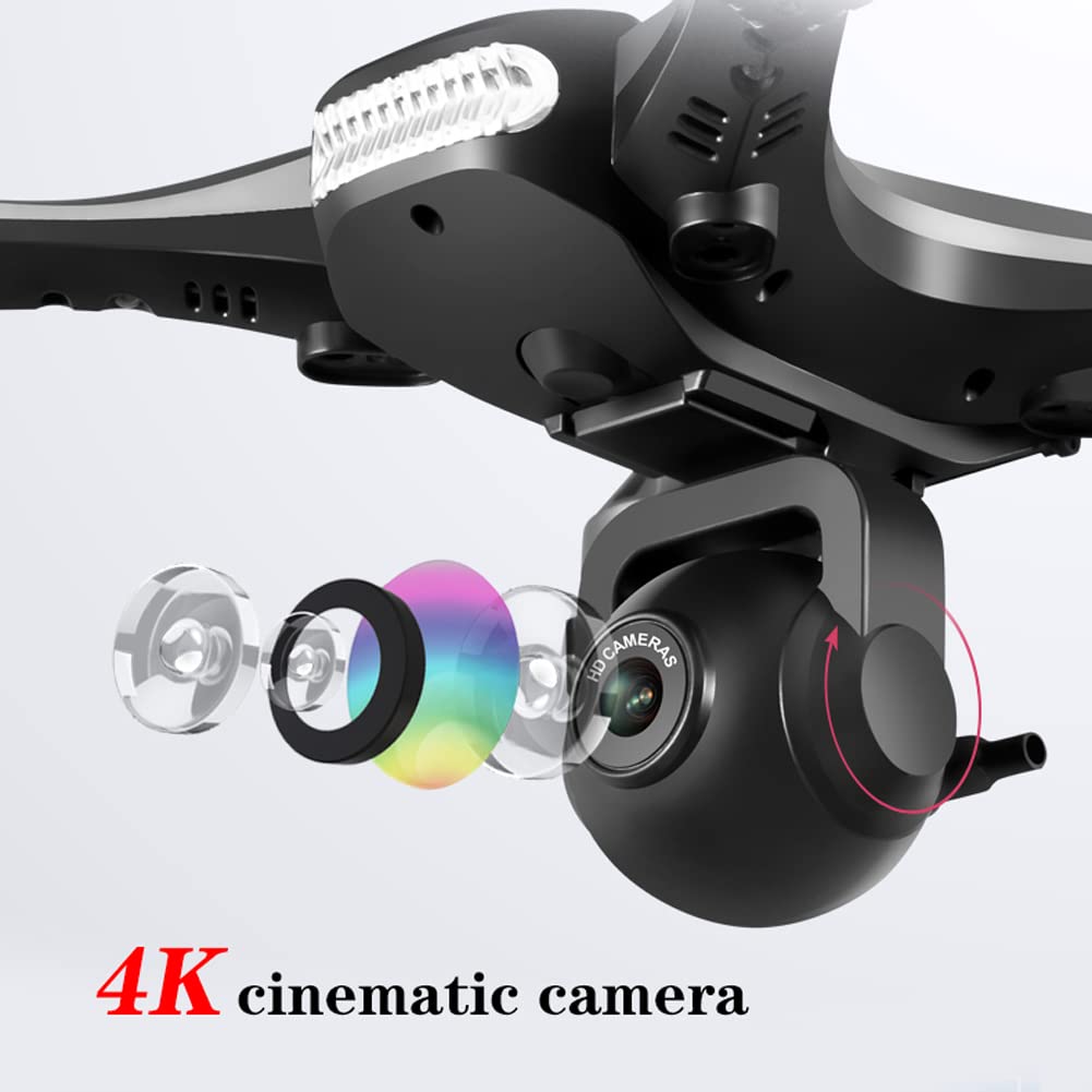 RC FPV Drone para Adultos, Mini Drone con cámara 4K, WiFi RC Drone Quadcopter, Vuelo de trayectoria, 75 Minutos de Tiempo de Vuelo, Modo sin Cabeza, Circle Fly, Smart Hover (3 baterías) (Roj