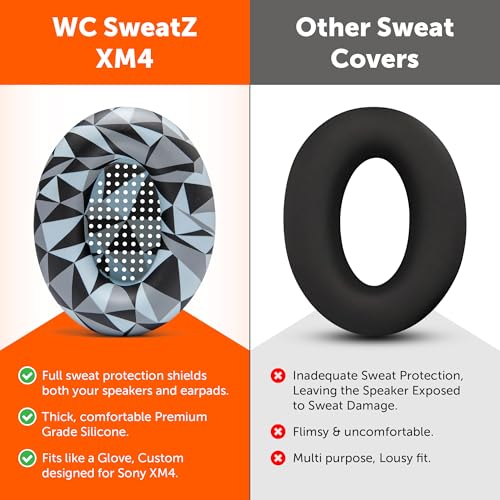 Cache-oreilles silicone lavables WC SweatZ protégeant les écouteurs Sony WH-1000XM4 - 3