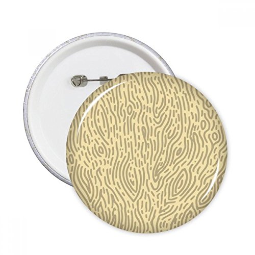 Pins badge bouton empreintes d'écorce jaune haut de gamme, décoration ronde 5 pièces