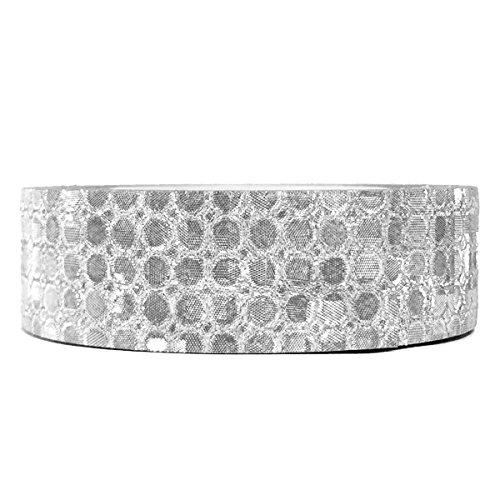 Wrapables Colorful Patterns Washi Masking Tape, Reflective Silver Bubbles