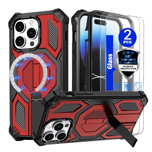 Coque iPhone 14 Pro Max antichoc rouge compatible MagSafe et protège écran