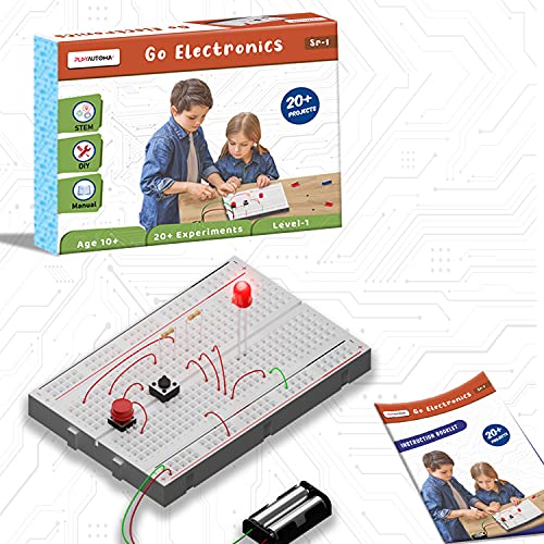 Image of PLAYAUTOMA Go Electronics Sr-1, 20+ Electronics Experiments, DIY Electronics Circuits, STEM Learning kit, for 10+ Years, Multicolor