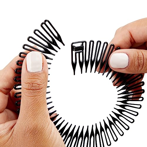 Glamlily 12 Pack 90s Zig Zag Circle Headbands for Women (3 Colors)