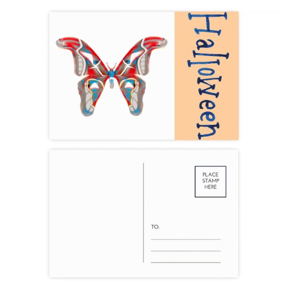 Carte postale Halloween papillon bleu 3D pour message original - 4