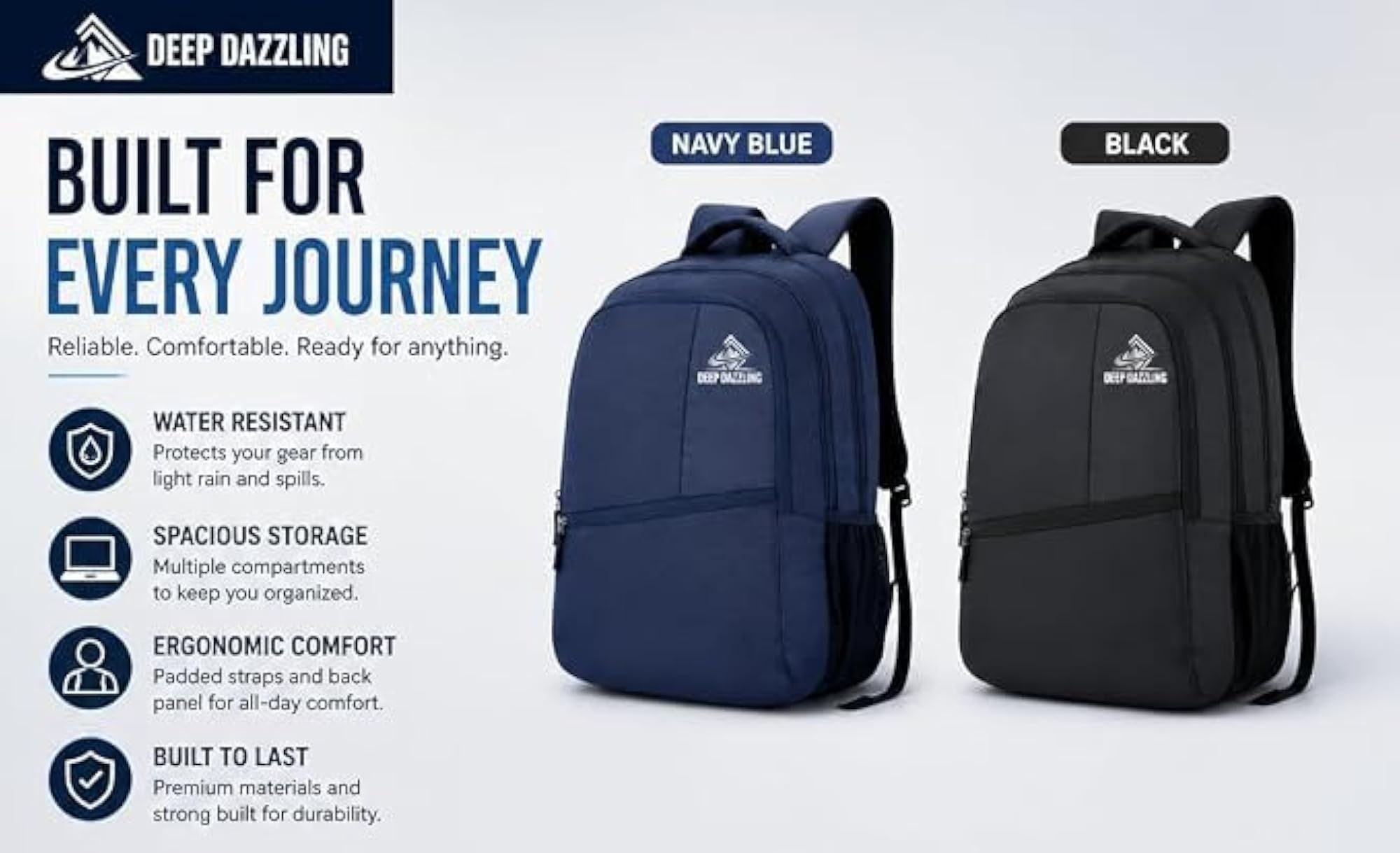 27L Laptop Backpack for Men & Women with Bottle Pocket