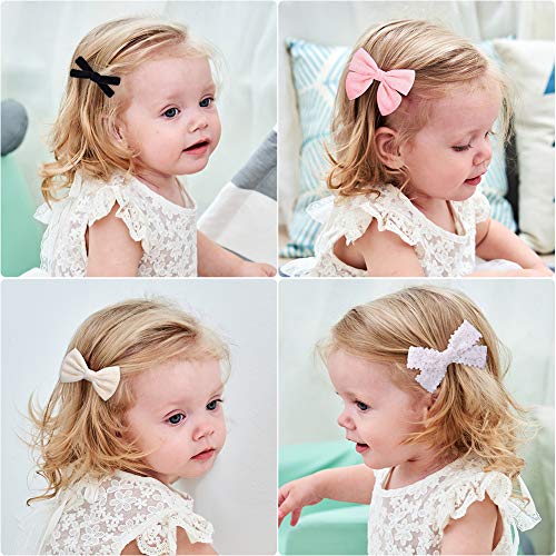 Choicbaby 24Pcs Baby Girl Hair Bows Clips Barrettes Fully Lined Alligator Clip Hair Accessories For Little Girls Toddler Kids Teens In Pairs thumb #4