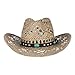 Produktbild LTSWEET Herren Damen Cowboy Strohhut Westernhut Sonnenhut Strand Kappe Natürliches Stroh Atmungsaktiv Breiter Krempe Sonnenschutz Draussen Sport,C