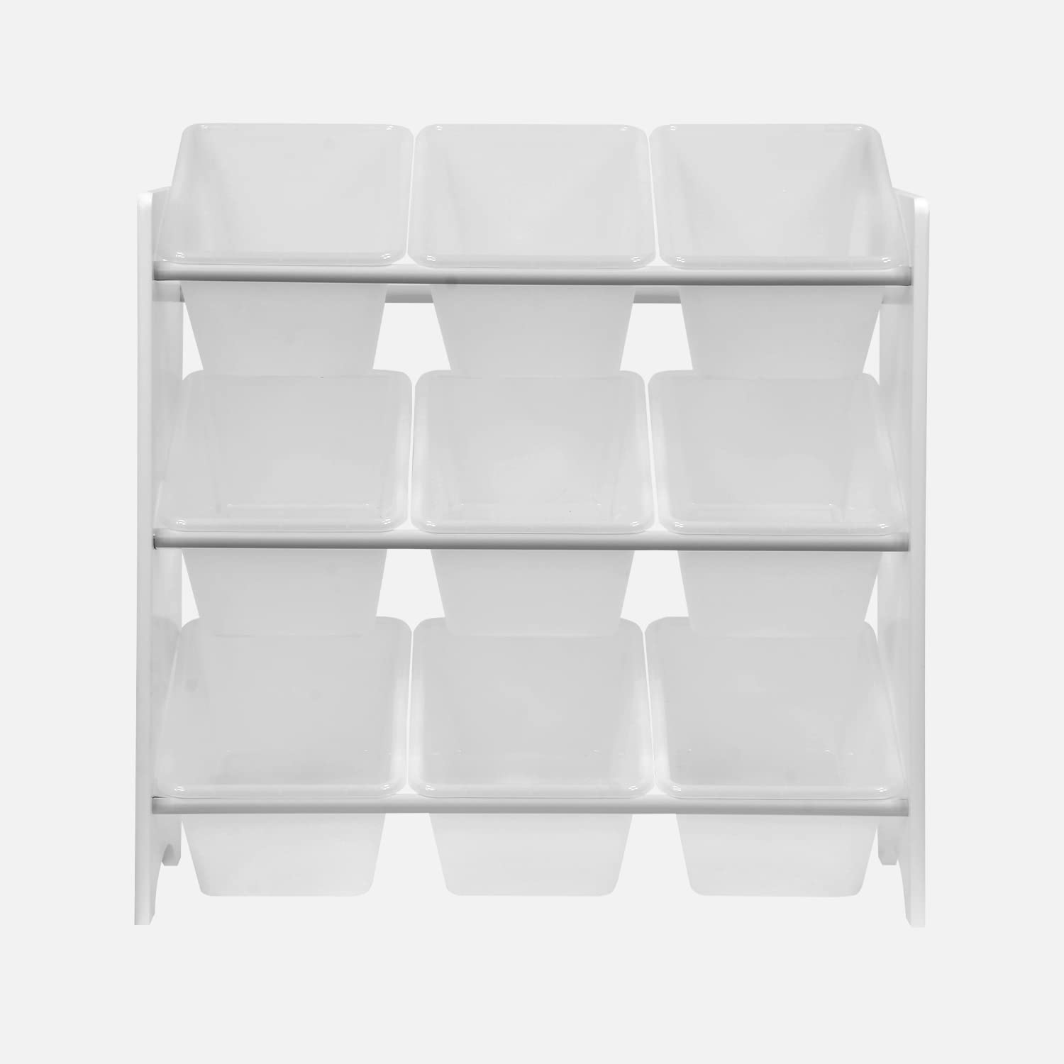 Alice's Home - Meuble de Rangement pour Enfant avec 9 casiers. Blanc - Tobias - MDF décor Bois Naturel. 64x29.5x60cm