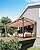 GarveeLife 10'x 14' Lean to Gazebo, Hardtop Wall Pergola with Polycarbonate Roof, Aluminum Frame Slant Mounted Gazebo for Lawn Patio Deck Yard and Party