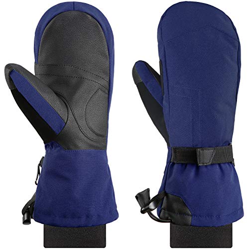 Andake 90% Duck Down Mittens Gloves For Men -20â„‰ Cold Weather Warm Winter Snow Gloves For Walking Jogging Work Outdoor (Mittens Blue S/M, Small / Medium)