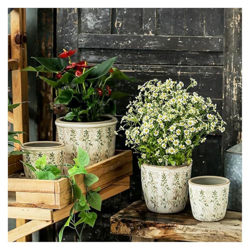 Pots de fleurs céramique vintage succulentes et plantes extérieures décoratives - 7