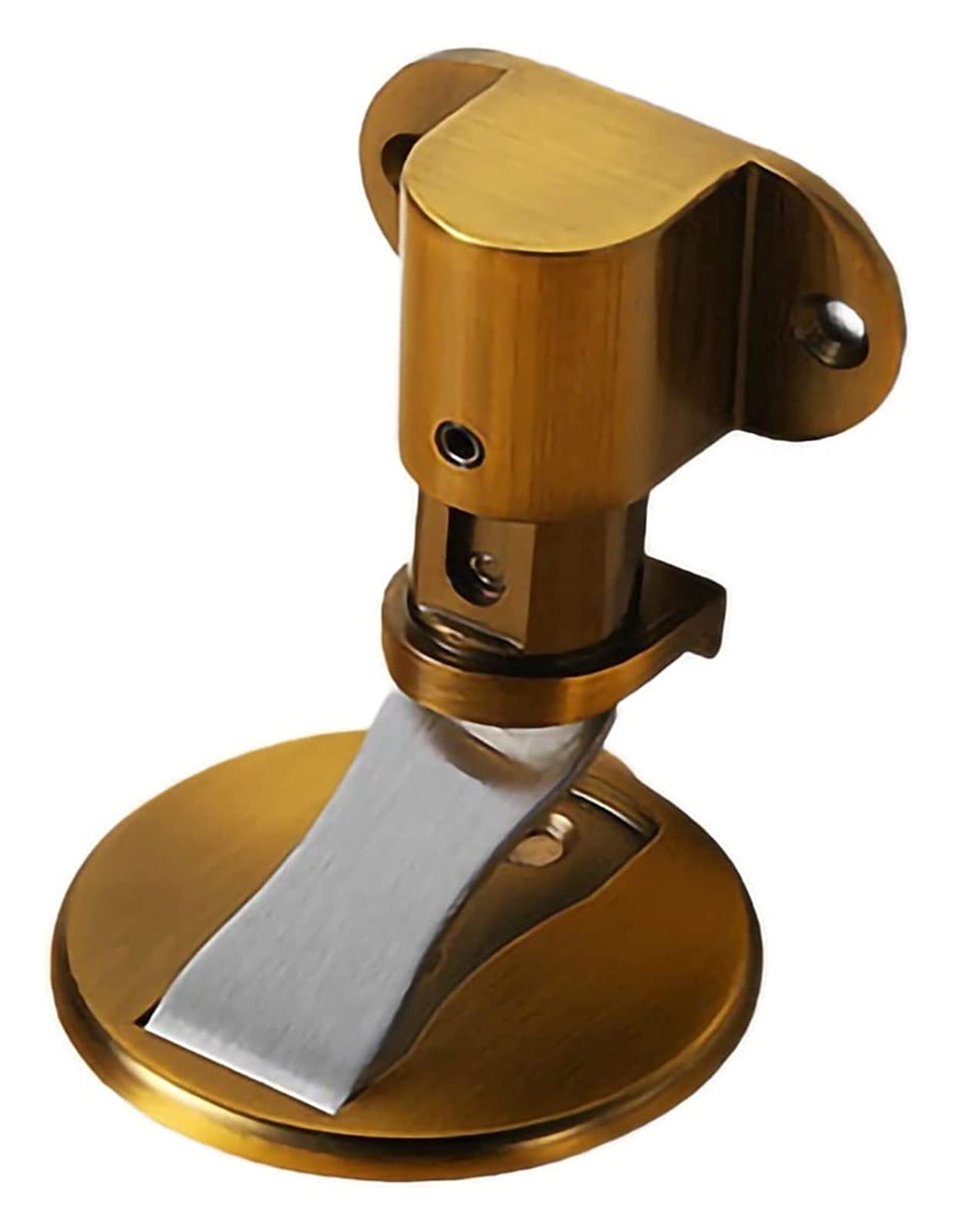 Sbziojhdr Yellow Door Stop， Adjustable Stainless Steel Double-Sided Self Adhesive Doorstop No-Drilling Anti-Collision Keep Your Door Open(Yellow)