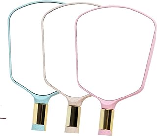 Vaguelly Blue Handheld Makeup Mirror Portable Cosmetic Mirror for Women | ABS and Glass Build, Surface, Wall Hanging Handle Hole, Travel Desktop Use for Girls and Women