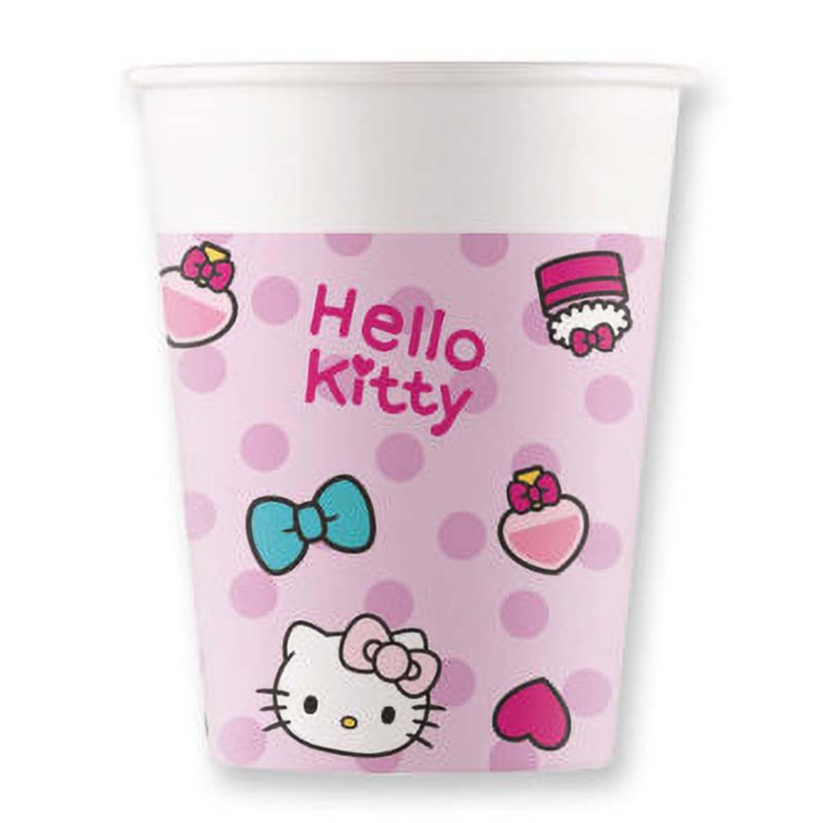 Procos - Paper Cups FSC Hello Kitty Fashion Stylish (200 ml), 8 Pieces, Pink, 94700