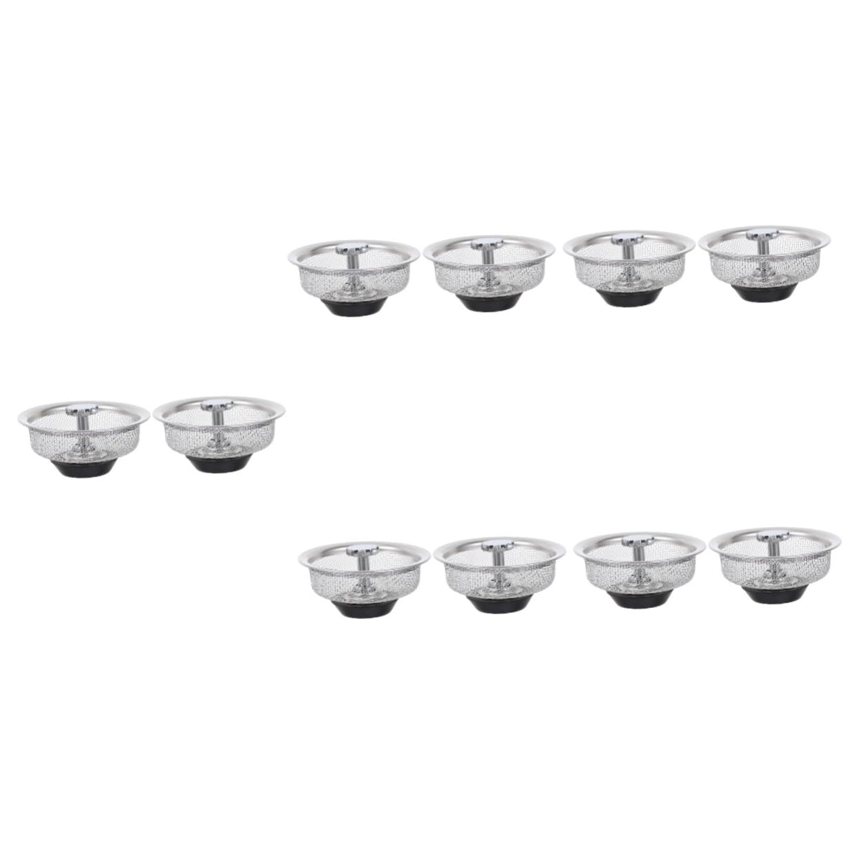 HOMSFOU 5 Sätze Waschbecken Sieb Stecker Siebe Abtropfflächen Abtropfgestell Für Küchenspüle Stopper Spülbecken-siebkorb Abfluss Spülbeckensieb Silver Rostfreier Stahl 2 Stück * 5
