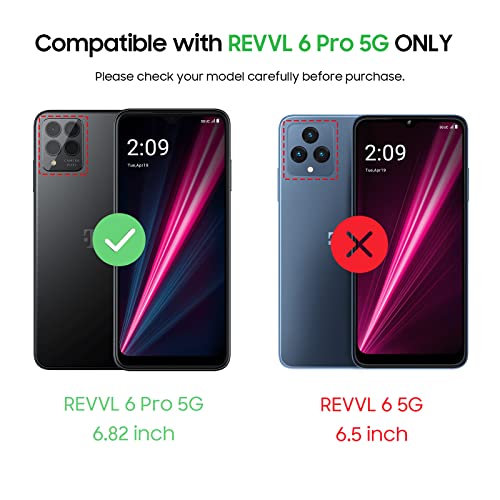 Lekevo For Revvl 6 Pro 5G Case: With Screen Protector, Military Grade Drop Proof Shockproof Cover Dual Layer Heavy Duty Rugged Protective Phone Shell (Red) #TOP1