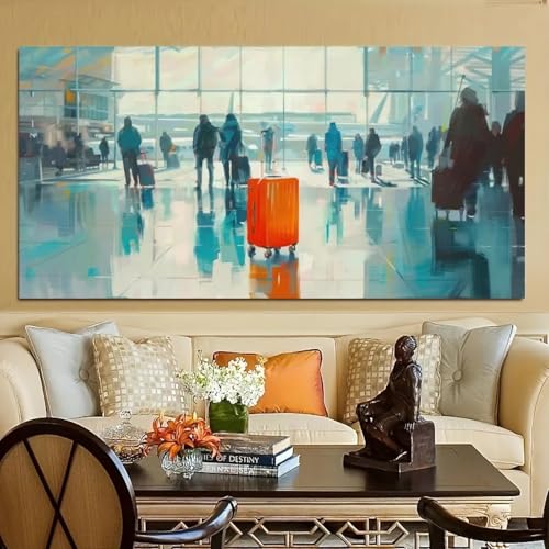 Impression sur toile moderne valise rouge affiche murale 30x60cm - 2