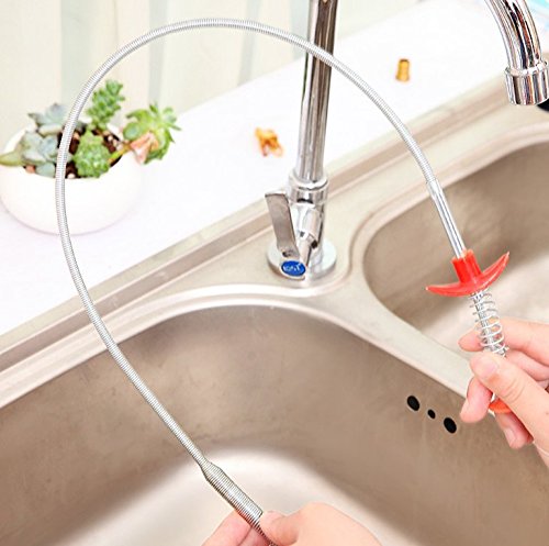 Driak 1pcs Kitchen Bathroom Toilet Sink Cleaning Pipeline Dredge Tools Hair Catcher Bendable Spring Pipe Dredge Home Use