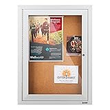 Norwood Commercial Furniture NOR-ATA-1000-SO Outdoor/Indoor Enclosed Cork, Bulletin Board with One Door, 18