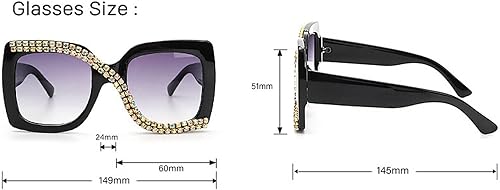 Miniatura 5 de mincl Gafas de sol de lectura bifocales brillantes con diamantes de moda para mujer, protección UV 400, para exteriores, lectores solares cuadrados