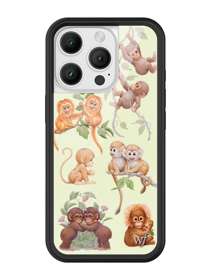 Image of Wildflower Cases - iPhone 16 Pro Compatible - Monkey Biz | Impact-Certified 6.5 ft Drop Protection Case, Raised Protective Bumper, Cute Aesthetic Design, Women-Owned Small Business