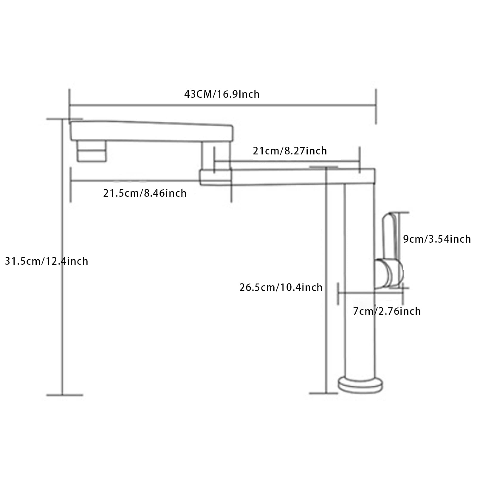 Rubinetto a Parete per riempire pentole, Pieghevole, Estensibile, a Doppio snodo, per Acqua Calda e Fredda, lavello da Cucina, Finitura Spazzolata (Oro Spazzolato)
