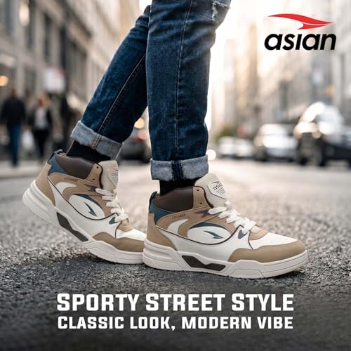 Image of ASIAN Tango-11 Men's High Top Sneakers | Stylish & Lightweight Lace-Up Shoes | Cushioned Sports Sneakers for Men | Ideal for Casual, Daily Use & Travel