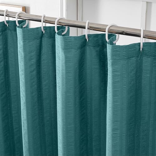 Aiyufeng Turquoise Shower Curtain for Bathroom, Embossed Textured Fabric Shower Curtain for Bathroom - Soft Cloth & Hotel Spa, Machine Washable, 72X78, Turquoise by Aiyufeng - Used condition - Image 5