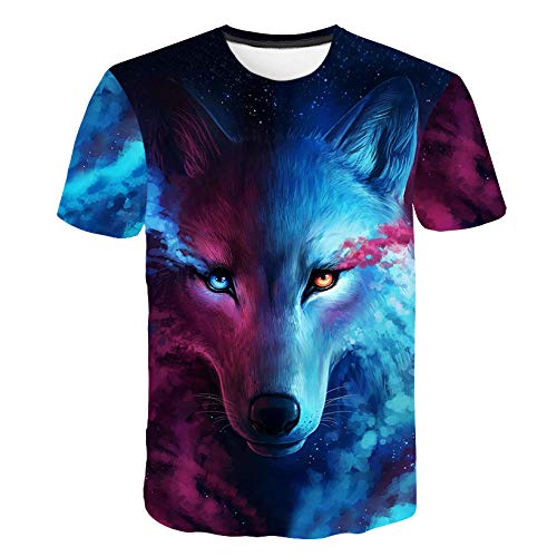 COAOBO T-Shirt Unisexe Motif de Loup Animal pour Hommes Adulte Impression 3D été à Manches Courtes t-Shirts Hauts décontractés t-Shirts-XXL Cover