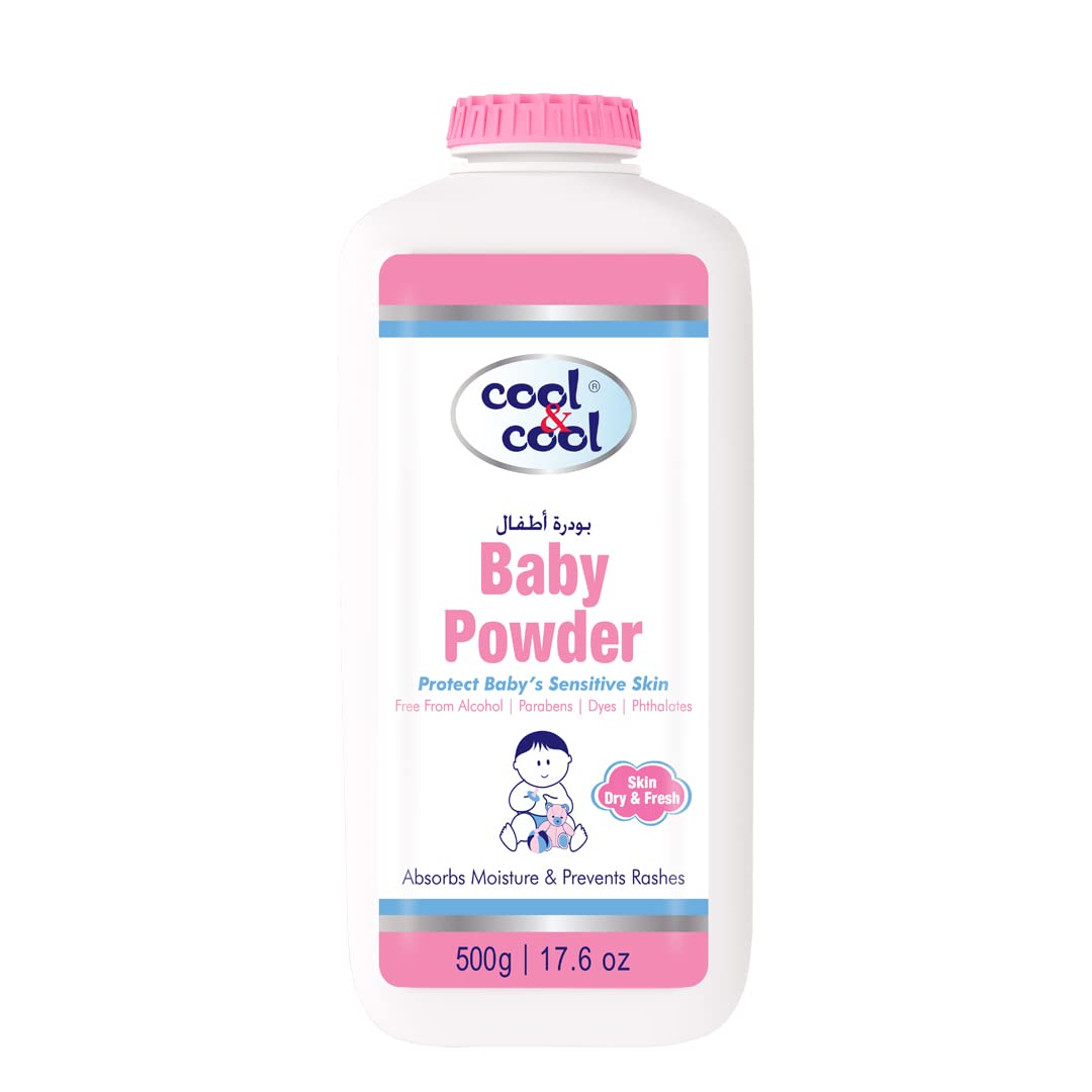 Baby Powder - 500g - Protects Sensitive Skin, Alcohol-Free, Paraben-Free, Dye-Free, Phthalates-Free, Absorbs Moisture, Prevents Rashes,Keeps Skin Dry and Fresh