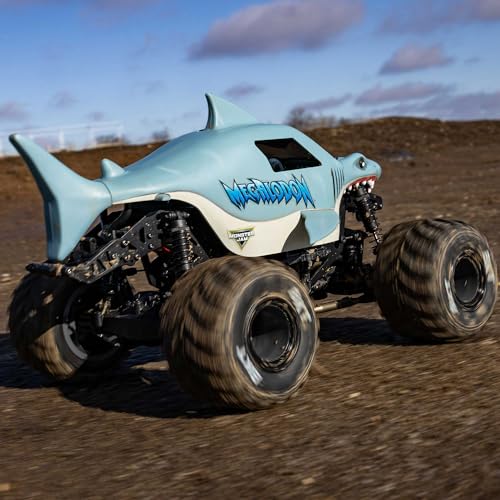 Image of Losi 1 /18 Mini LMT Megalodon 2S 4X4 RTR Brushed Monster Truck Battery & Charger Included Blue LOS01026T3
