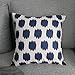 FanHomcy 4 Pack Cushion Covers Simple Geometric Decorative Throw Pillow Cases for Sofa 18 x 18 Inch, 1x Anchors + 1x Dots + 1x Stripe + 1x Shakes (Navy Blue)