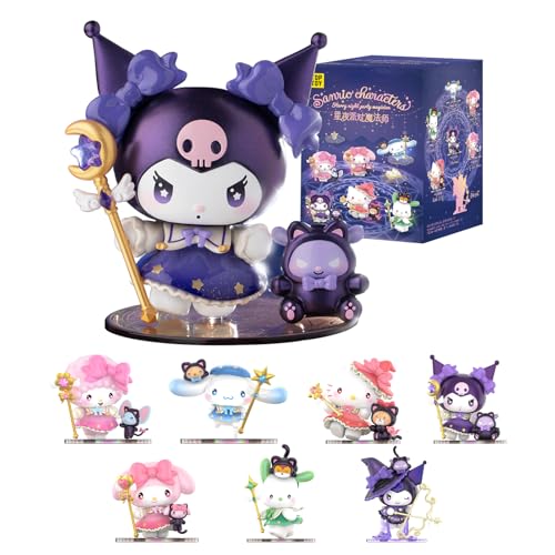 TOP TOY サンリオ(SANRIO)キャラクターズ・星夜パーティーマ シリーズ【1ピース】ガチャガチャ ブラインドボックス フィギュア ソフビ PVC プレミアム おもちゃ 誕生日 プレゼント クロミキャラクターコレクター向け