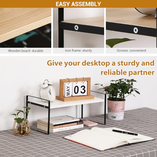 image for YGYQZ Wood Office Desk Shelf Organizer - Desktop Supplies Cute Dresser