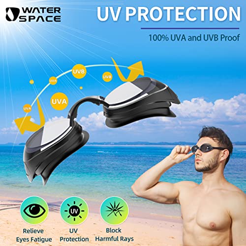 Water Space Swimming Goggles Adult, 2 Packs Swimming Goggles for Men and Women Anti Fog UV Protection No Leaking with Protective Boxes - Image 4